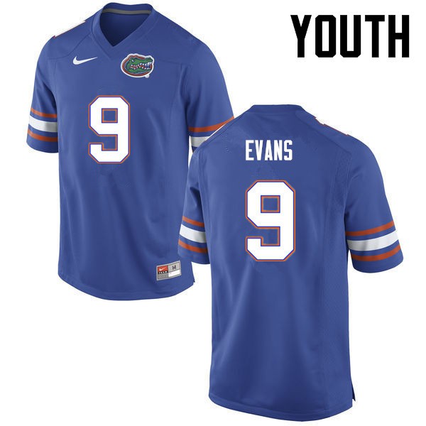 Florida Gators Youth #9 Josh Evans College Football Blue